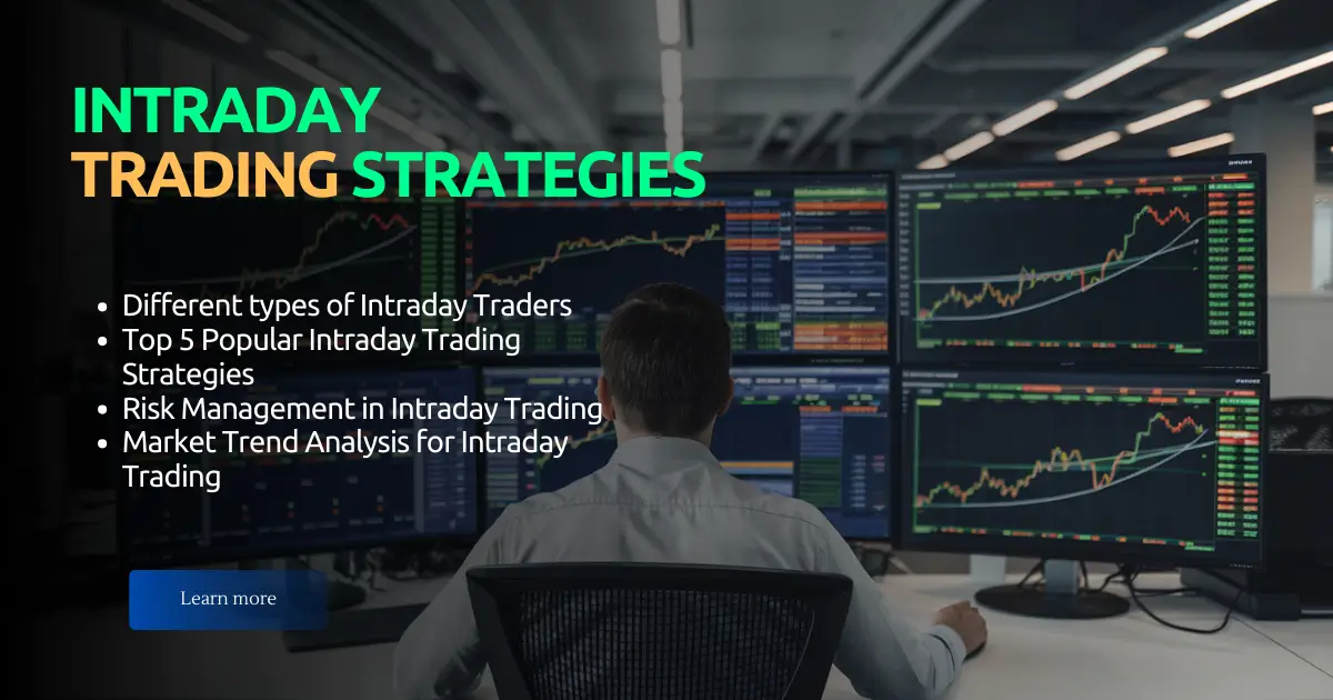 "A day trader analyses stock market charts on multiple monitors with real-time data"